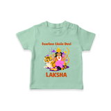 Fearless Little Devi Goddess & Tiger Baby T Shirt - MINT GREEN - 0-5 Months Old (Chest 17")