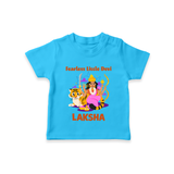 Fearless Little Devi Goddess & Tiger Baby T Shirt - SKY BLUE - 0-5 Months Old (Chest 17")