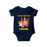 Fearless Little Devi Goddess & Tiger Baby Romper - NAVY BLUE - New Born (Chest 14")