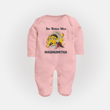 Jai Durga Maa Traditional Goddess Baby Full Body Suit - BABY PINK - New Born (Chest 7.5")