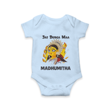 Jai Durga Maa Traditional Goddess Baby Romper - BABY BLUE - New Born (Chest 14")