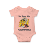 Jai Durga Maa Traditional Goddess Baby Romper - PEACH - New Born (Chest 14")