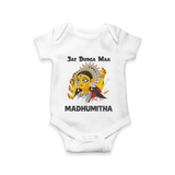 Jai Durga Maa Traditional Goddess Baby Romper - WHITE - New Born (Chest 14")