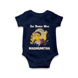 Jai Durga Maa Traditional Goddess Baby Romper - NAVY BLUE - New Born (Chest 14")