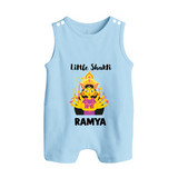 Little Shakti Durga Maa Baby Button Romper - BABY BLUE - New Born (Chest 18")
