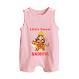 Little Sherni Goddess & Tiger Baby Button Romper - BABY PINK - New Born (Chest 18")