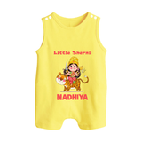 Little Sherni Goddess & Tiger Baby Button Romper - PASTEL YELLOW - New Born (Chest 18")