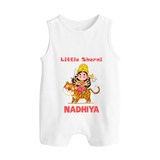 Little Sherni Goddess & Tiger Baby Button Romper - WHITE - New Born (Chest 18")