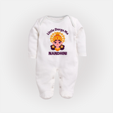 Little Durga Maa Goddess Face Baby Full Body Suit - WHITE - New Born (Chest 7.5")