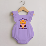 Little Durga Maa Goddess Face Baby Romper Frock - LILAC - 0 - 3 Months Old (Chest 19")