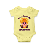 Little Durga Maa Goddess Face Baby Romper - PASTEL YELLOW - New Born (Chest 14")