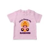 Little Durga Maa Goddess Face Baby T Shirt - BABY PINK - 0-5 Months Old (Chest 17")