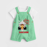 Shubh Durga Maa Divine Face Baby Dungaree - GREEN - 0 - 5 Months Old (Chest 18")