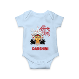 Shubh Durga Maa Divine Face Baby Romper - BABY BLUE - New Born (Chest 14")