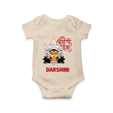 Shubh Durga Maa Divine Face Baby Romper - IVORY - New Born (Chest 14")