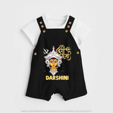 Shubh Durga Maa Divine Face Baby Dungaree - BLACK - 0 - 5 Months Old (Chest 18")
