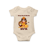 Durga Maa Ki Mini Me Goddess & Lion Baby Romper - IVORY - New Born (Chest 14")