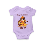 Durga Maa Ki Mini Me Goddess & Lion Baby Romper - LILAC - New Born (Chest 14")