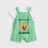 Durga Maa Ki Jai Goddess Baby Dungaree - GREEN - 0 - 5 Months Old (Chest 18")