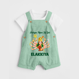 Durga Maa Ki Jai Goddess Baby Dungaree - MINT GREEN - 0 - 5 Months Old (Chest 18")