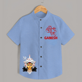 Shubh Durga Maa Divine Goddess Face Shirt - SKY BLUE - 0 - 6 Months Old (Chest 23")