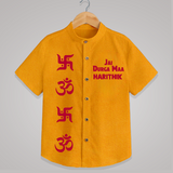 Jai Durga Maa Om & Swastik Shirt - CHROME YELLOW - 0 - 6 Months Old (Chest 23")