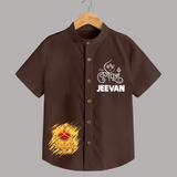Divine Durga Maa Traditional Goddess Face Shirt - CHOCOLATE BROWN - 0 - 6 Months Old (Chest 23")
