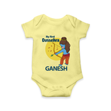 My First Dussehra Little Archer Romper - PASTEL YELLOW - New Born (Chest 14")