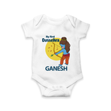 My First Dussehra Little Archer Romper - WHITE - New Born (Chest 14")