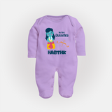 My First Dussehra Divine Princess Bow Full Body Suit - LILAC - New Born (Chest 7.5")