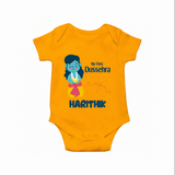 My First Dussehra Divine Princess Bow Romper - CHROME YELLOW - New Born (Chest 14")