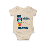 My First Dussehra Divine Princess Bow Romper - IVORY - New Born (Chest 14")