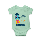 My First Dussehra Divine Princess Bow Romper - MINT GREEN - New Born (Chest 14")