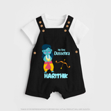 My First Dussehra Divine Princess Bow Dungaree - BLACK - 0 - 5 Months Old (Chest 18")