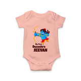 My First Dussehra Blue Warrior Romper - PEACH - New Born (Chest 14")