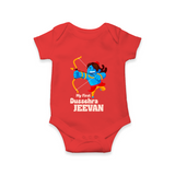 My First Dussehra Blue Warrior Romper - RED - New Born (Chest 14")