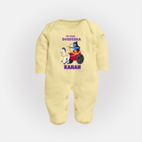 My First Dussehra Ram Leela Chariot Full Body Suit - PASTEL YELLOW - New Born (Chest 7.5")