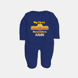 My First Dussehra Victory Bow Full Body Suit - NAVY BLUE - New Born (Chest 7.5")