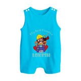 My First Dussehra Ten Heads Triumph Button Romper - SKY BLUE - New Born (Chest 18")
