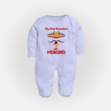 My First Dussehra Lanka Battle Full Body Suit - BABY BLUE - New Born (Chest 7.5")
