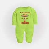 My First Dussehra Lanka Battle Full Body Suit - LIME GREEN - New Born (Chest 7.5")