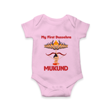 My First Dussehra Lanka Battle Romper - BABY PINK - New Born (Chest 14")