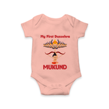 My First Dussehra Lanka Battle Romper - PEACH - New Born (Chest 14")