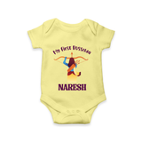 My First Dussehra Heroic Archer Romper - PASTEL YELLOW - New Born (Chest 14")