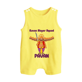 Ravan Slayer Squad Button Romper - PASTEL YELLOW - New Born (Chest 18")