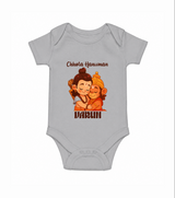 Chhota Hanuman Devotee Romper - GREY - New Born (Chest 14")