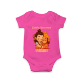 Chhota Hanuman Devotee Romper - HOT PINK - New Born (Chest 14")