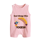 Good Triumph Over Evil Button Romper - BABY PINK - New Born (Chest 18")