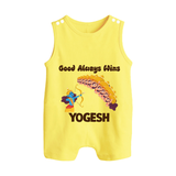 Good Triumph Over Evil Button Romper - PASTEL YELLOW - New Born (Chest 18")