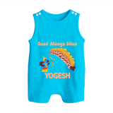 Good Triumph Over Evil Button Romper - SKY BLUE - New Born (Chest 18")